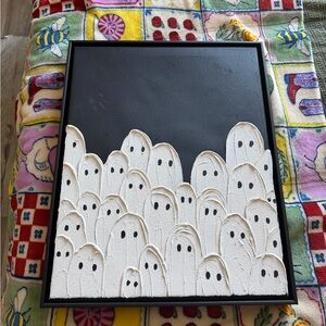 Ashland Michaels Halloween 16”x20” Framed Plaster Ghost Painting